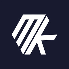 Initial MK Letter Logo Design Template