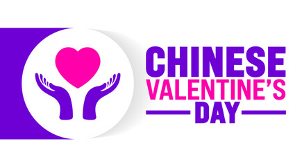 Chinese Valentine’s Day is observed every year in August. Holiday concept. Template for background, banner, card, poster, placard, design template with unique shapes with standard color.