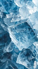 Crystal Clear Ice Texture Background, 4K hyperrealistic photo
