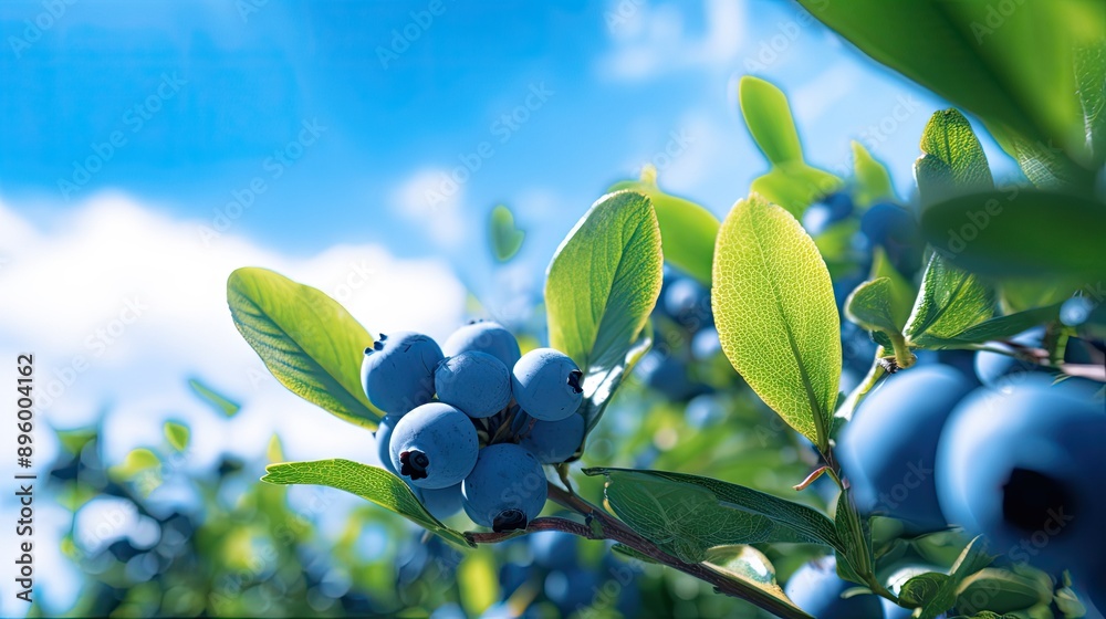 Canvas Prints blueberries growing on the bush