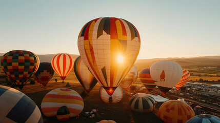 Obraz premium Hot Air Balloons at Sunrise Festival