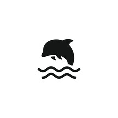 Dolphin icon vector. EPS 10 editable vector