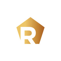 Letter R logo design vector with universal form and creative idea icon