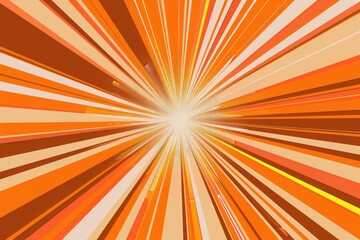 Vibrant Orange Radial Burst, an energetic comic book design featuring bold dynamic lines that radiate outward, creating a sense of movement and excitement.