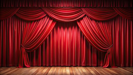 Red Velvet Theater Curtains on background, Red, Velvet, Theater, Curtains, Drapes, Stage, Performance, Show