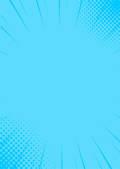 ハーフトーンのサンバーストの背景イラスト素材　集中線　青　blue halftone sunburst background
