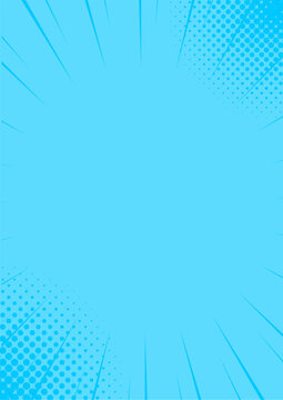 ハーフトーンのサンバーストの背景イラスト素材　集中線　青　blue halftone sunburst background