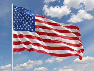 Fototapeta premium Waving American flag