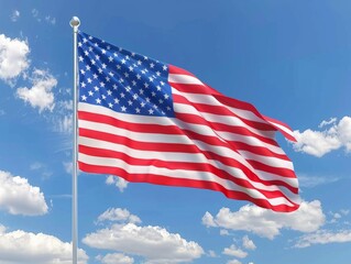 Obraz premium Waving American flag