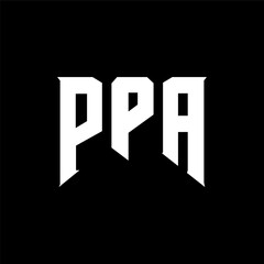 PPA letter logo design for technology company. PPA logo design black and white color combination. PPA logo, PPA vector, PPA design, PPA icon, PPA alphabet. PPA typography logo design.