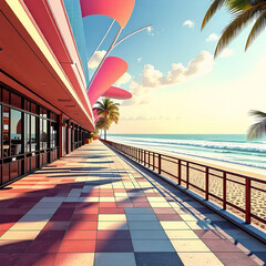 아름다운 휴양지의 오후 전경