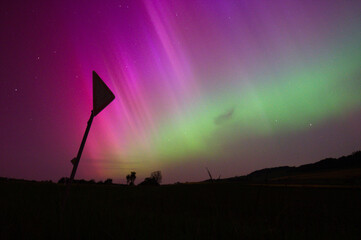 Aurora over Sign in Germany