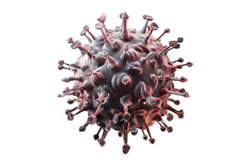 Virus purple closeup on transparent background