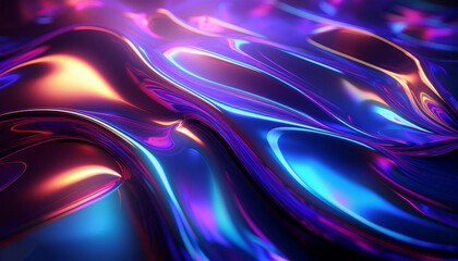 Fototapeta premium abstract background, ultraviolet holographic foil, iridescent blue texture