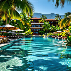 거대 휴양지의 수영장