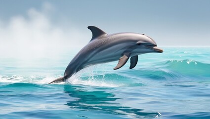 two dolphins jumping