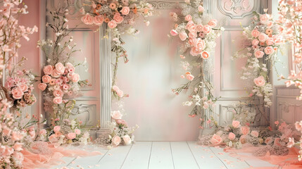 Soft pastel wedding background illustration