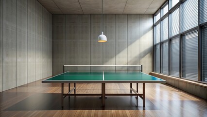 Creative table tennis mockup with modern design elements , sports, recreation, game, ping pong, paddle, ball, competition, hobby