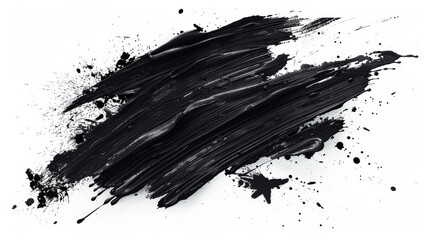 A black brush stroke on a white background