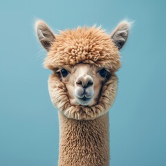 Obraz premium an alpaca head with a funny expression