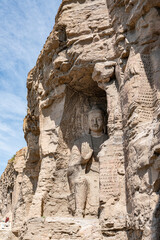 Shanxi Datong Yungang Grottoes giant Buddha statue, China's ancient architectural tourist attractions, purely man-made by the ancient people to bring a huge culture shock
