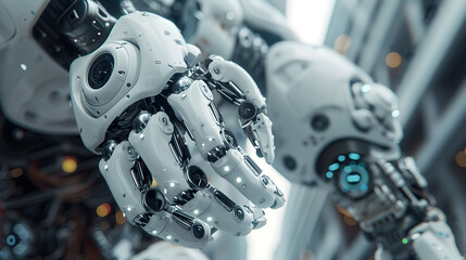 Fototapeta premium imagen de cerca de la mano de un robot