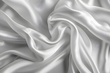 Obraz premium Elegant White Satin Fabric with Soft, Flowing Drapes