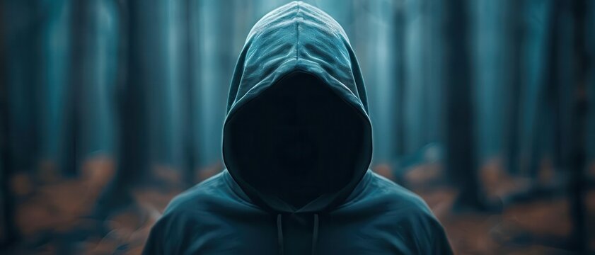 Zatan cloaked in darkness performing a ritual in a haunted forest, eerie and mystical