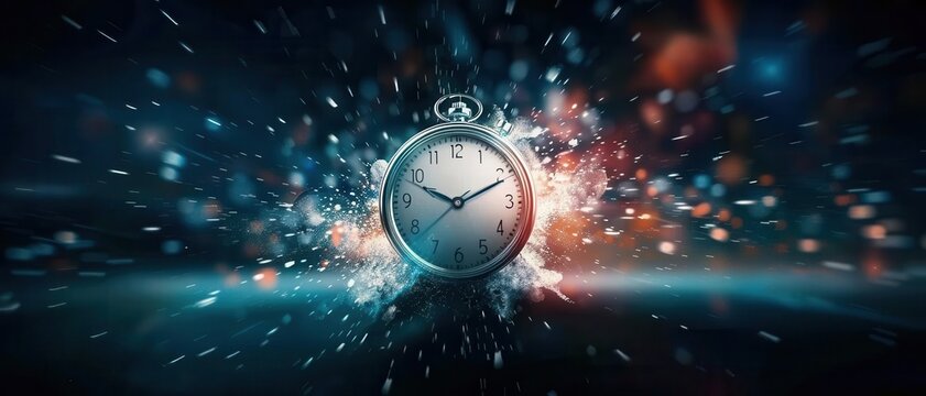 Zatan manipulating time in a cosmic void, profound and surreal