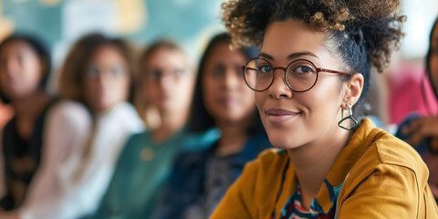 Diverse Group of Young Adults Attending an Educational Seminar for Professional Development