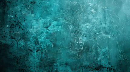 Abstract teal blue textured background with intricate patterns and smudges.