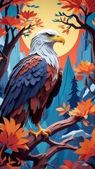 A mesmerizing paper-cut animation of the Eagle comes to life on the screen