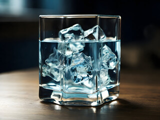 glass with ice ai generative 