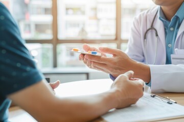Doctor Prescribing Medication to Patient with Heart Disease - Medical Consultation and Treatment Adherence