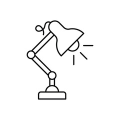desk light lamp line icon vector desk light lamp