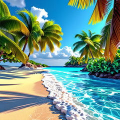 맑고 아름다운 오후 해변가