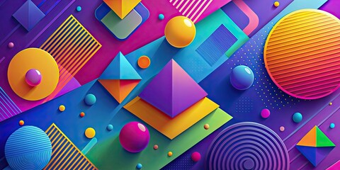 Obraz premium Abstract background of vibrant colors and geometric shapes , abstract, background, vibrant, colors, geometric, shapes
