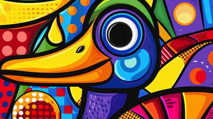 Obraz premium Abstract duck design, wallpaper, the animals with many abilities including walking, swimming and flying