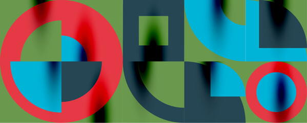 Neo memphis geometric pattern with circles, squares. Pop art abstract background for covers, banners, flyers and posters and other templates