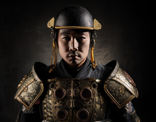 Fototapeta premium Steampunk Gentleman Portrait: Victorian Man with Goggles and Mechanical Accessories Headshot