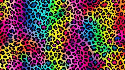 Bold and vibrant abstract leopard print pattern in neon colors, neon, abstract, leopard, print, pattern, vibrant, bold, animal