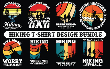 hiking-mounting t-shirt unique bender design and vector background, illustration, hiking, mountain, design, dark, moon, black, backpack, t shirt, trekking, traveler, vintage, typography