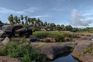 The Tungabhadra River, on the banks of which the city of Vijayanagara was built. India.