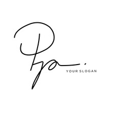 Pp Initial signature logo vector design