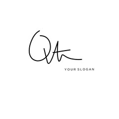 Qt Initial signature logo vector design