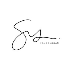 Sz Initial signature logo vector design