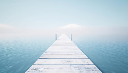 Fototapeta premium 3D Illustration of a Pathway Leading to a Pier as a Route to Business Success Goals Business success way to goals