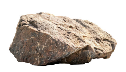 Large gray, brown, and tan rock with rough texture