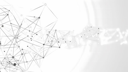 Obraz premium Abstract geometric network on a white background with connected lines and dots.
