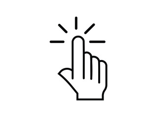 Hand-pointing cursor line icon
